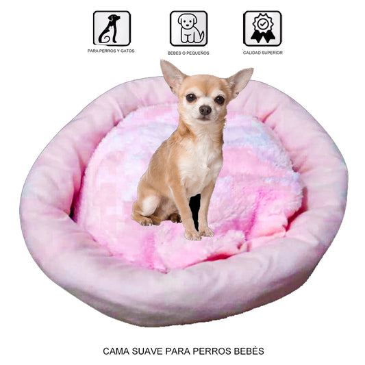 Cama Suave Confortable para Perro Gato Bebé Rosado