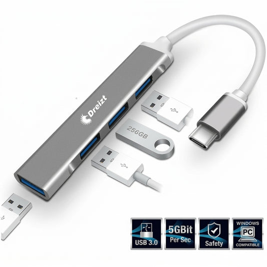 Multipuerto Entrada Adaptador Hub USB de Alta Velocidad Tipo C Dreizt