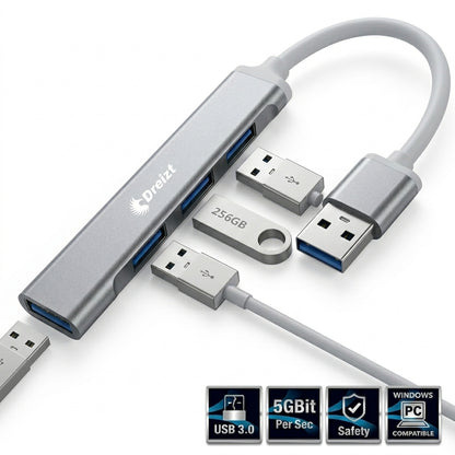 Multipuerto Entrada Adaptador Hub USB de Alta Velocidad Tipo USB Dreizt