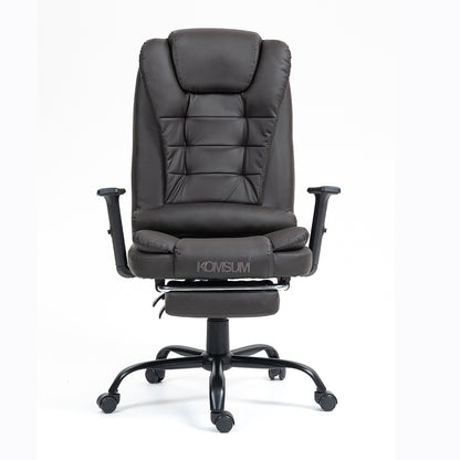 Silla Ergonomica Oficina Gerencial Base de Acero Roma Komsum Marron Oscuro