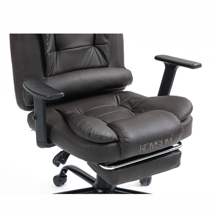 Silla Ergonomica Oficina Gerencial Base de Acero Roma Komsum Marron Oscuro