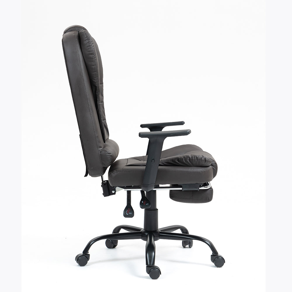 Silla Ergonomica Oficina Gerencial Base de Acero Roma Komsum Marron Oscuro