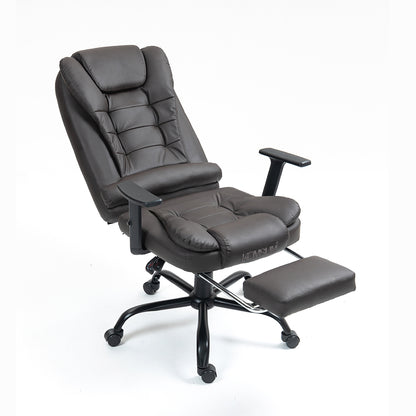 Silla Ergonomica Oficina Gerencial Base de Acero Roma Komsum Marron Oscuro