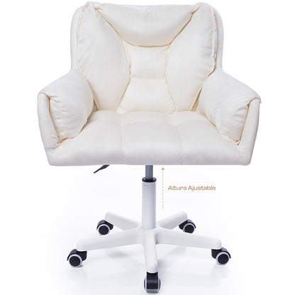 Silla Giratoria de Escritorio Oficina Buckingham Vanity Blanca