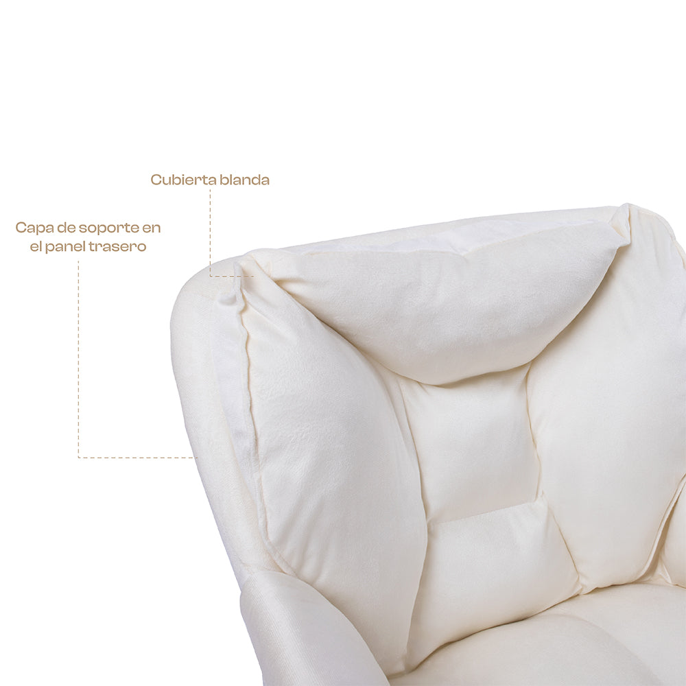 Silla Giratoria de Escritorio Oficina Buckingham Vanity Blanca