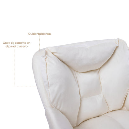 Silla Giratoria de Escritorio Oficina Buckingham Vanity Blanca