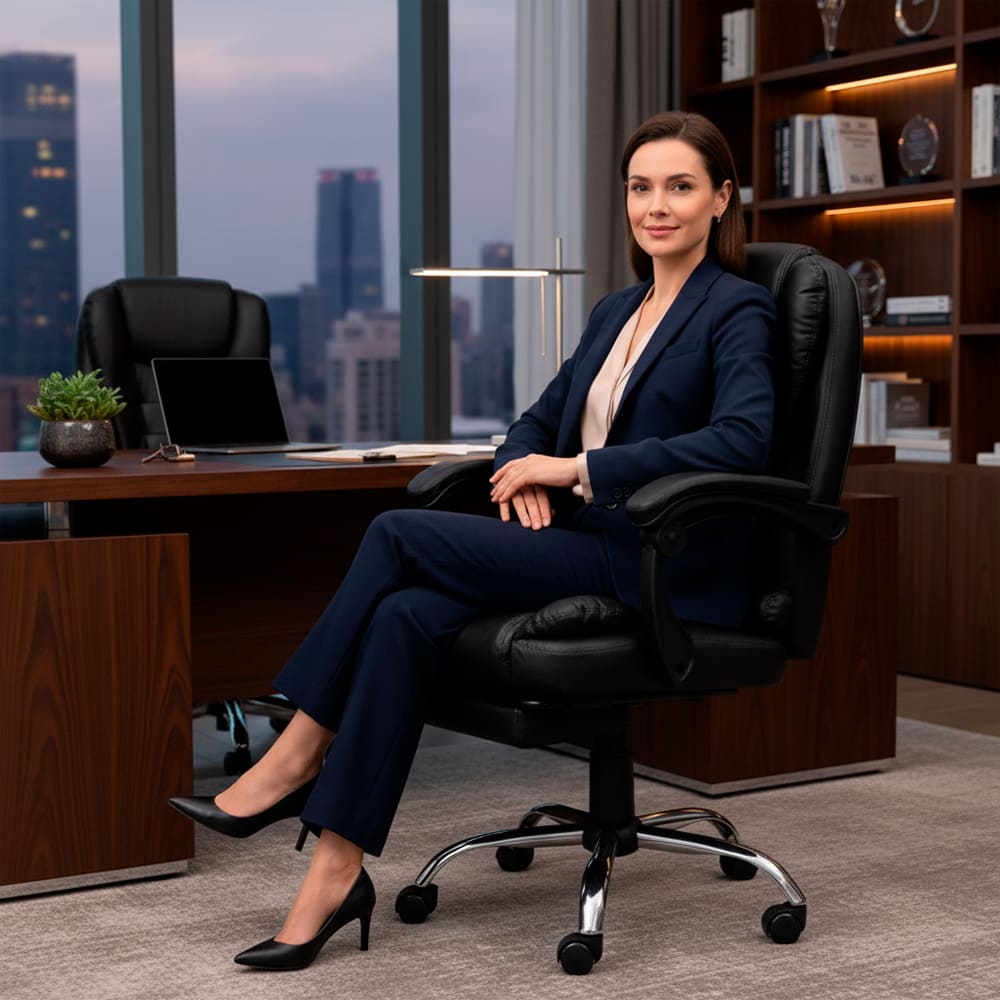 Silla de Oficina Gerencial Negra SEG420001