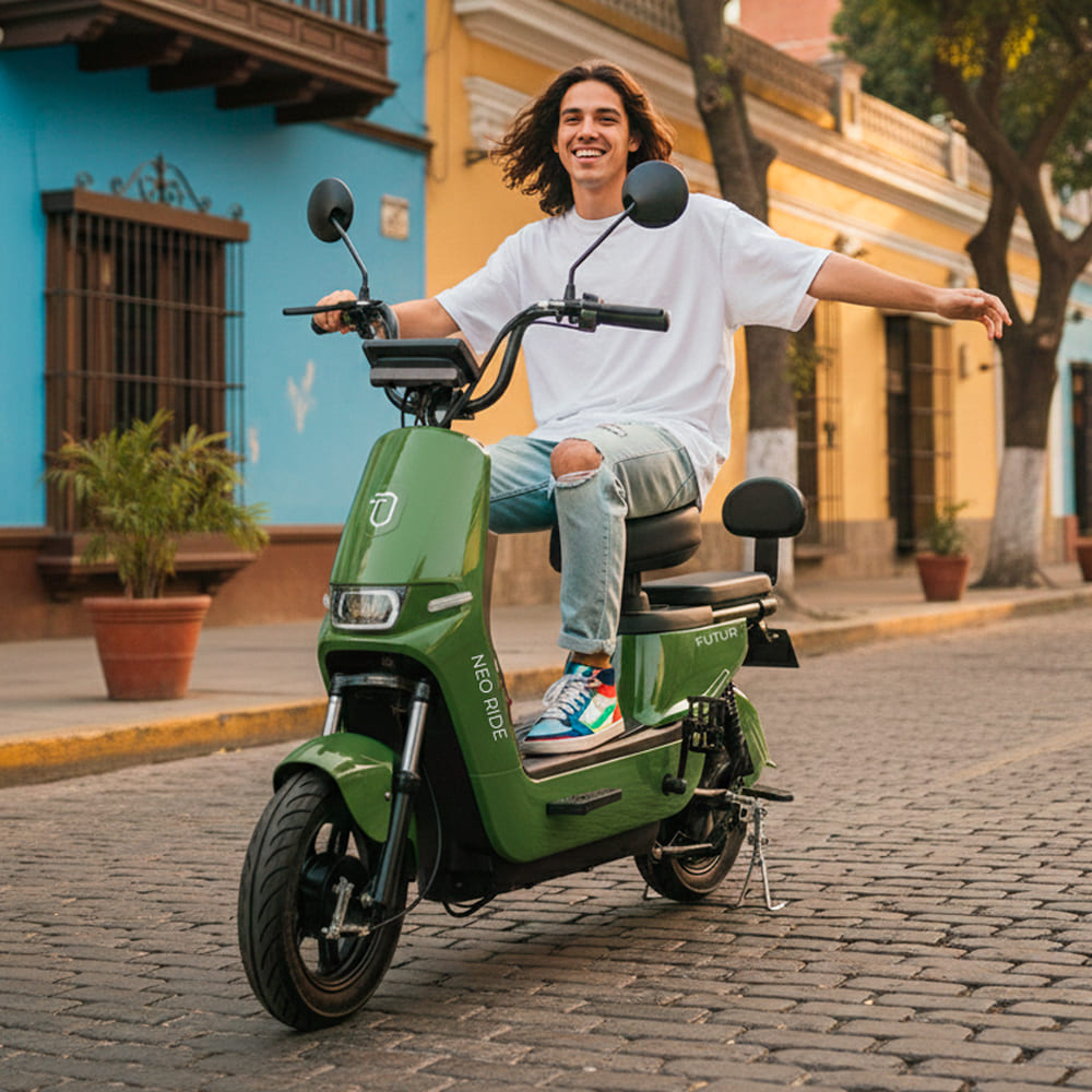 Bicimoto Electrica NEORIDE verde metalico
