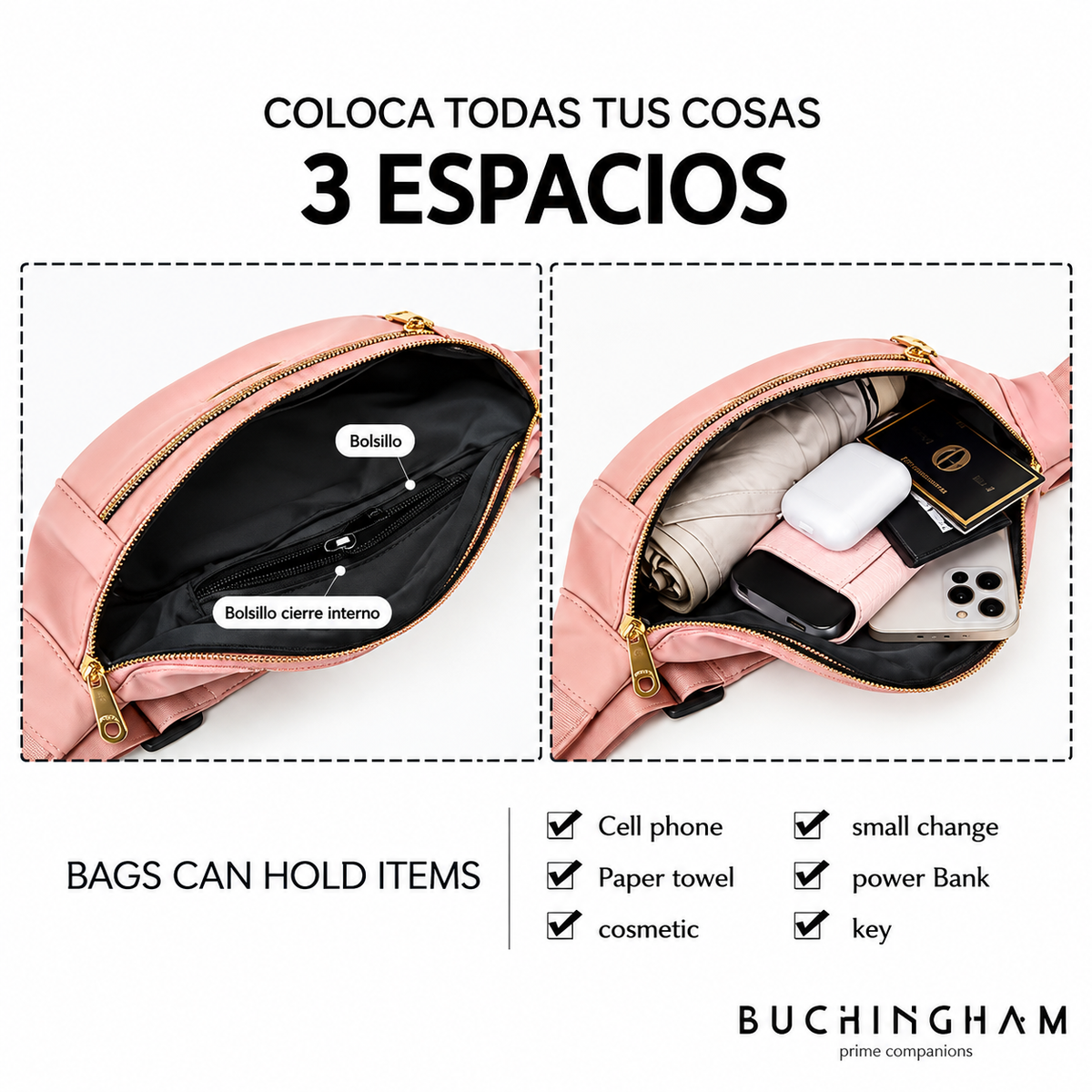 Canguro Riñonera Aura para Mujer MDA290038 Beige