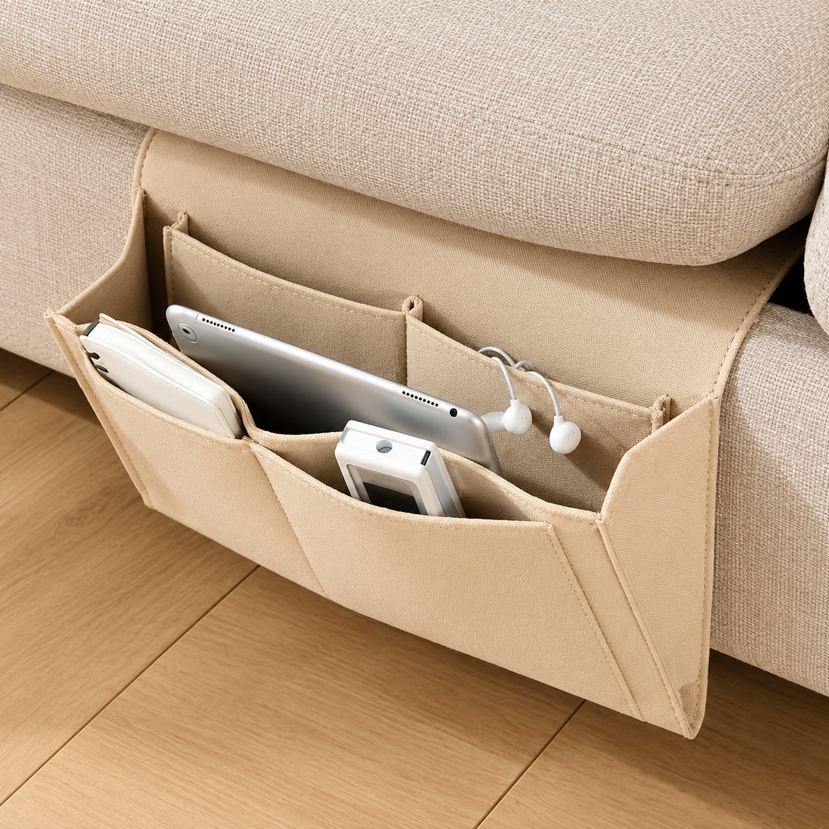 Organizador para Sofá Cama con Múltiples Compartimientos HYC280033 Beige