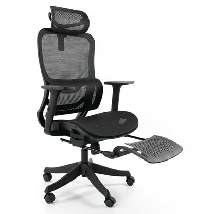 Silla Ergonomica de Oficina Gerencial Komsum Paris Negro con Posapies