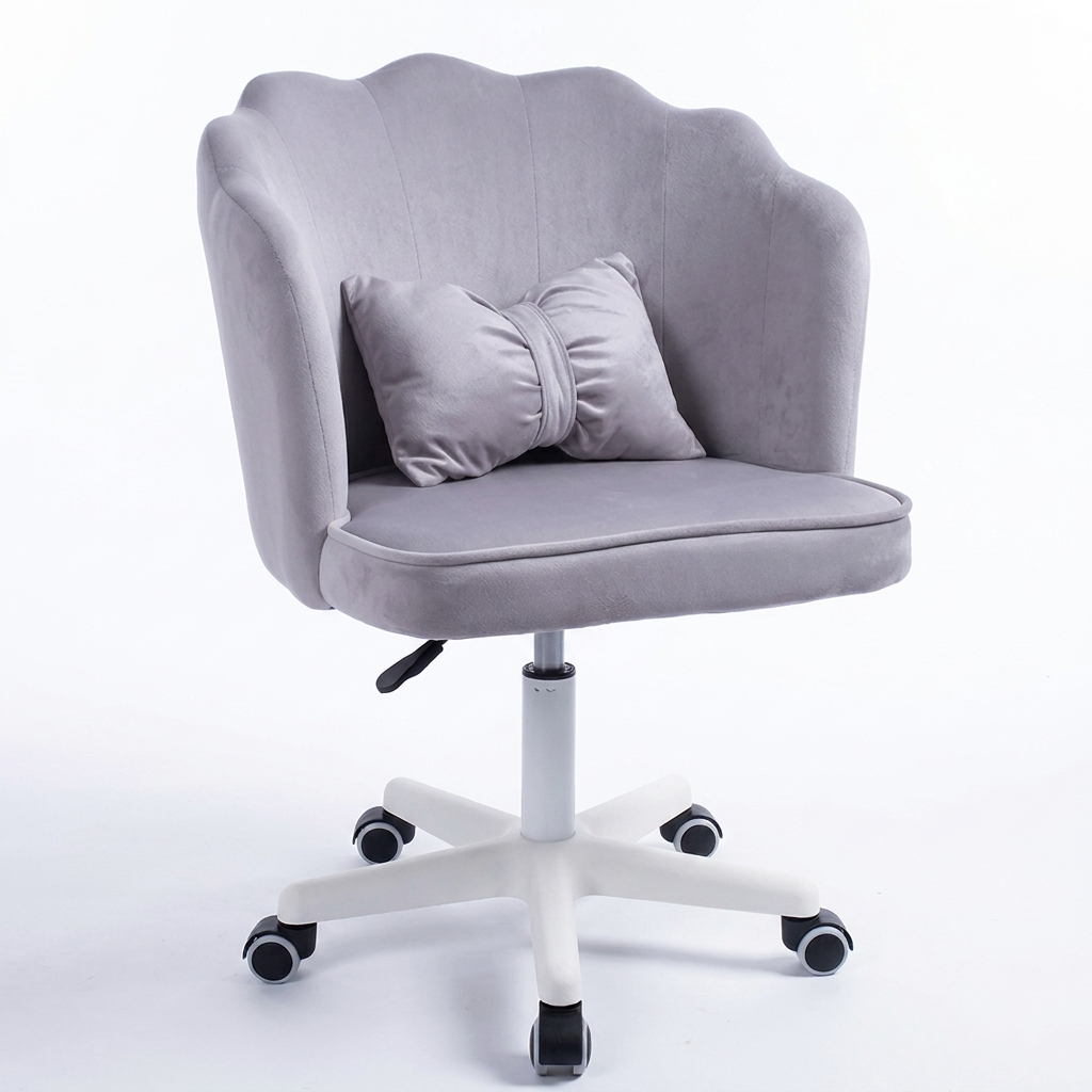 Silla Giratoria de Escritorio Oficina Tocador Q1 Gris Claro Buckingham