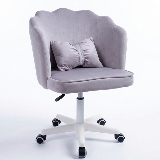 Silla Giratoria de Escritorio Oficina Tocador Q1 Gris Claro Buckingham