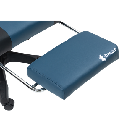 Silla Gamer Ergonómica Dreizt Shine Series Azul Indigo Con Posapies Reclinable