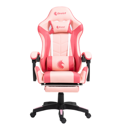 Silla Gamer Ergonómica Dreizt Shine Series Rosado Caramelo Con Posapies Reclinable