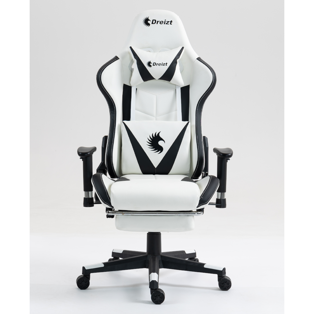 Silla Gamer Dreizt Apolo Series Blanco Pro 180° Alta Calidad Posapies