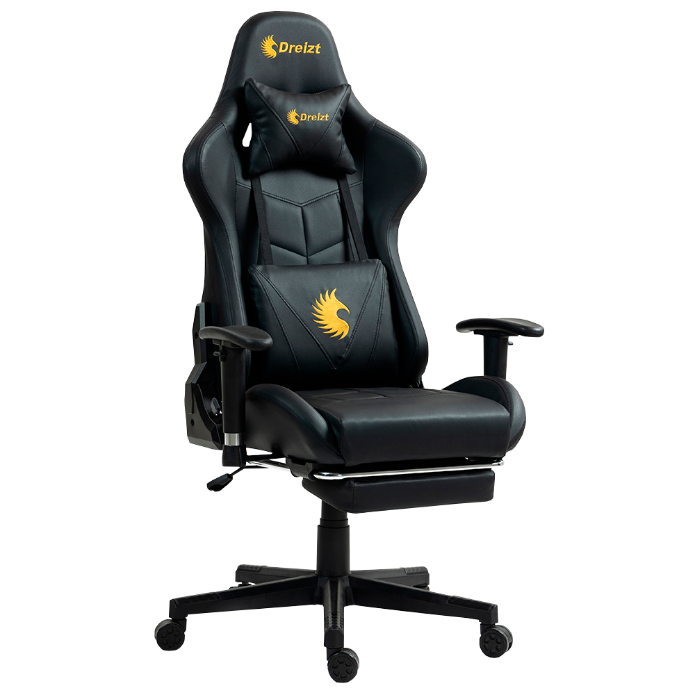 Silla Gamer Dreizt Apolo Series Oro Pro 180° Alta Calidad Posapies