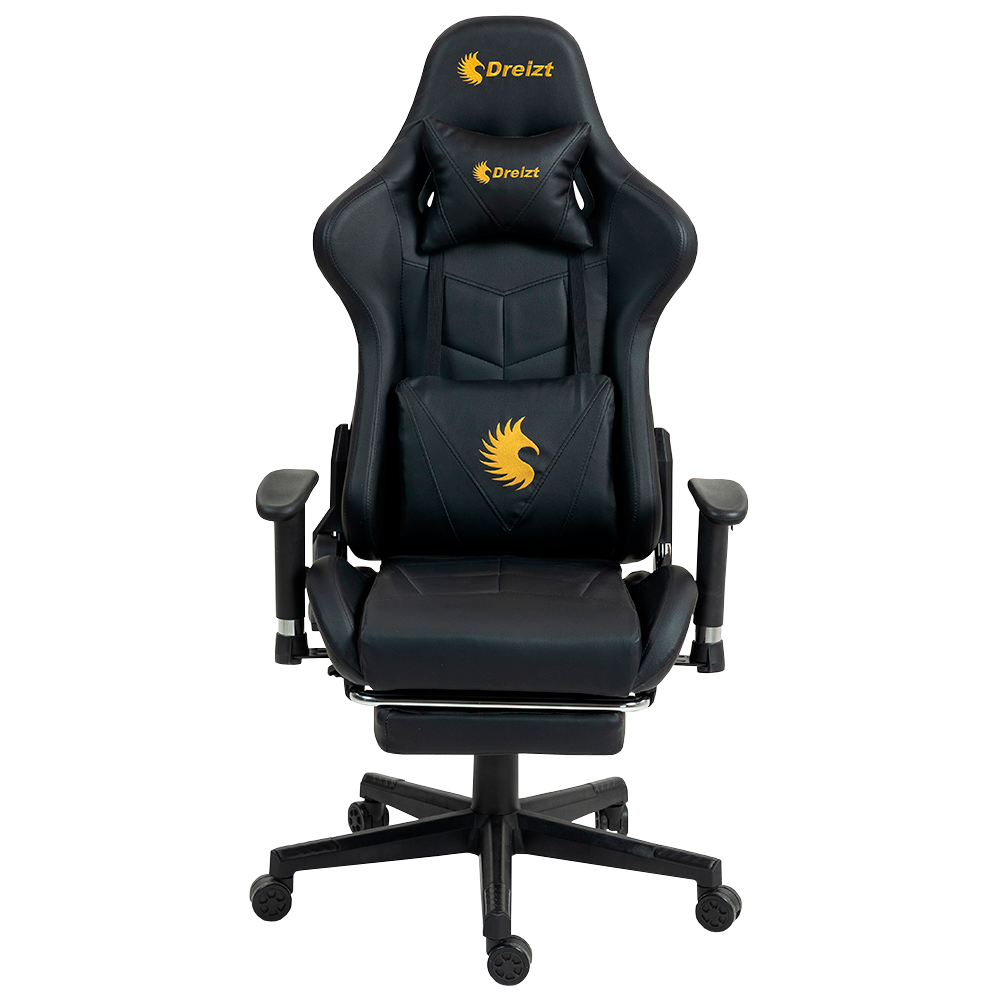 Silla Gamer Dreizt Apolo Series Oro Pro 180° Alta Calidad Posapies