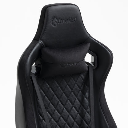 Silla Gamer Dreizt King Series Negro Premium Alta Calidad Reclinable con Posapies Gas Lift Clase 4