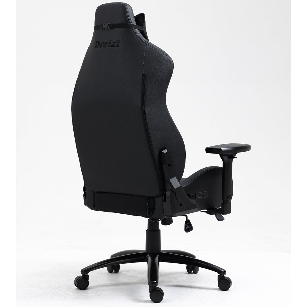Silla Gamer Dreizt Titan Series Negro Premium Almohadilla Inteligente Reclinable Gas Lift Clase 4