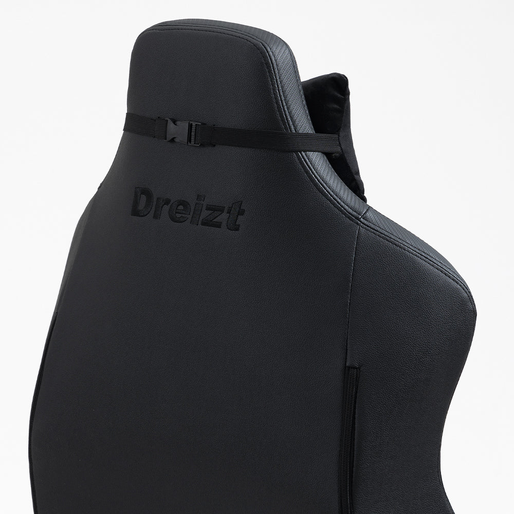 Silla Gamer Dreizt Titan Series Negro Premium Almohadilla Inteligente Reclinable Gas Lift Clase 4
