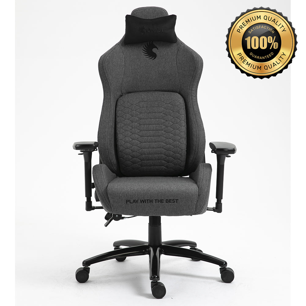Silla Gamer Dreizt Titan Series Gris Premium Almohadilla Inteligente Reclinable Gas Lift Clase 4