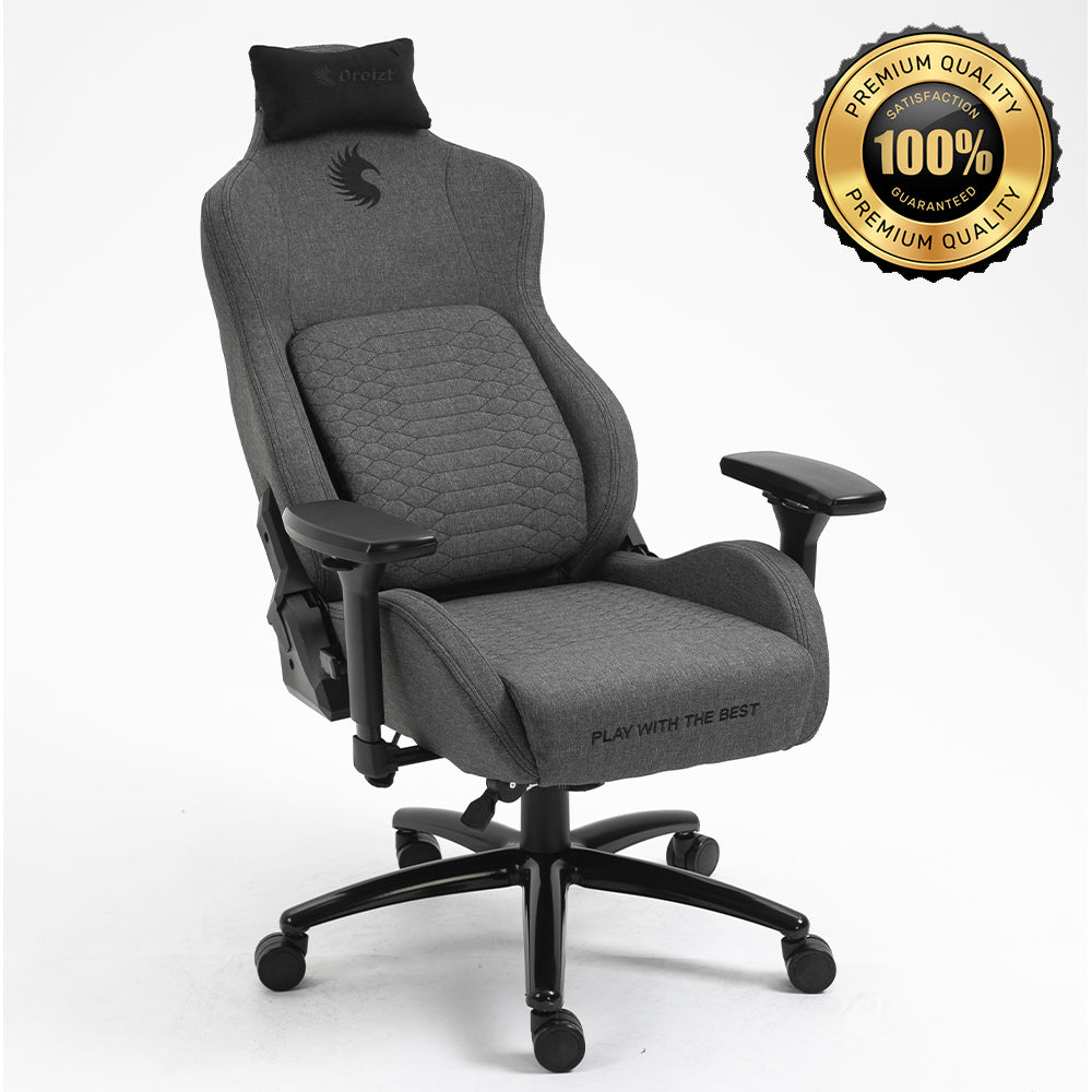 Silla Gamer Dreizt Titan Series Gris Premium Almohadilla Inteligente Reclinable Gas Lift Clase 4