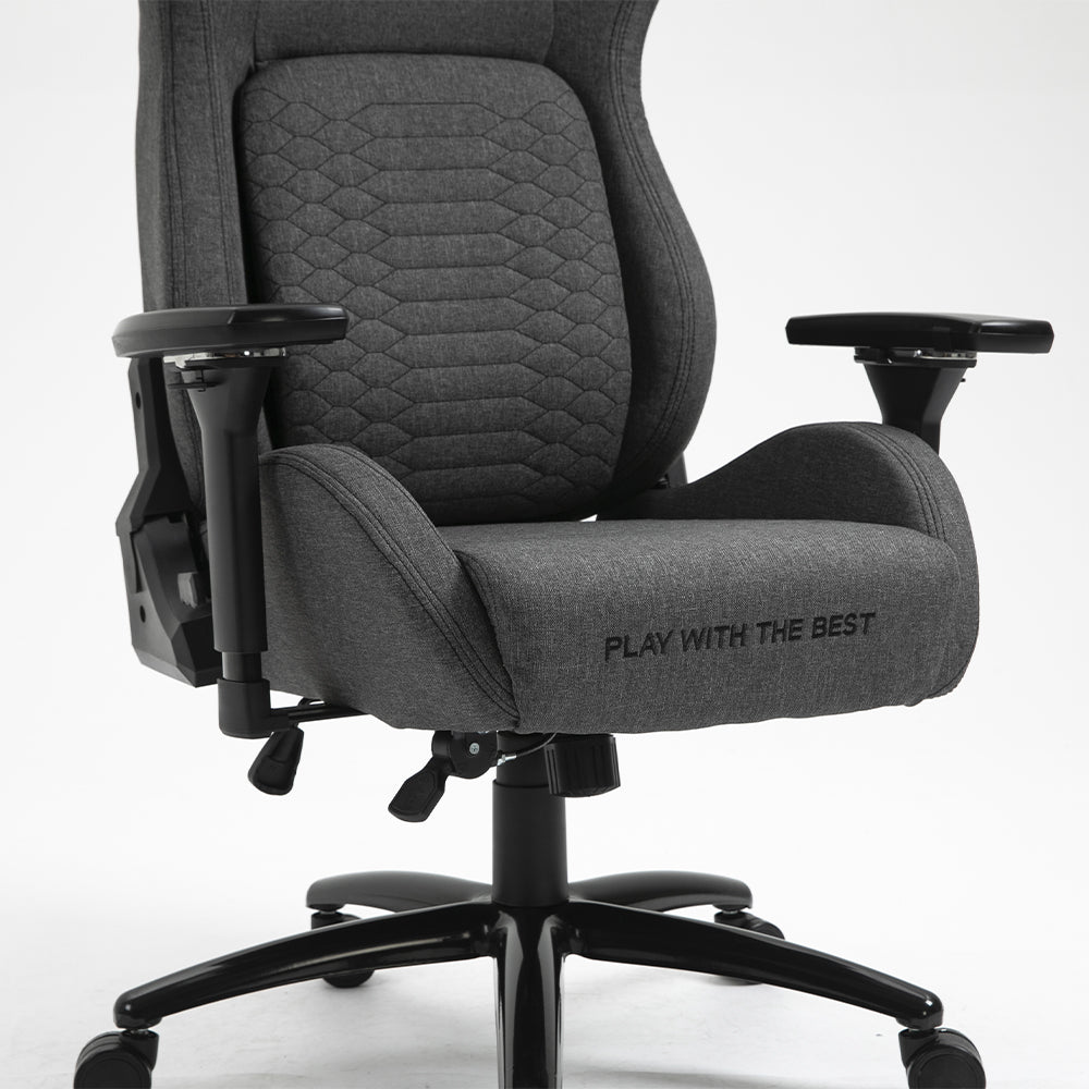 Silla Gamer Dreizt Titan Series Gris Premium Almohadilla Inteligente Reclinable Gas Lift Clase 4