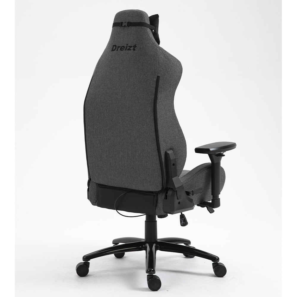 Silla Gamer Dreizt Titan Series Gris Premium Almohadilla Inteligente Reclinable Gas Lift Clase 4