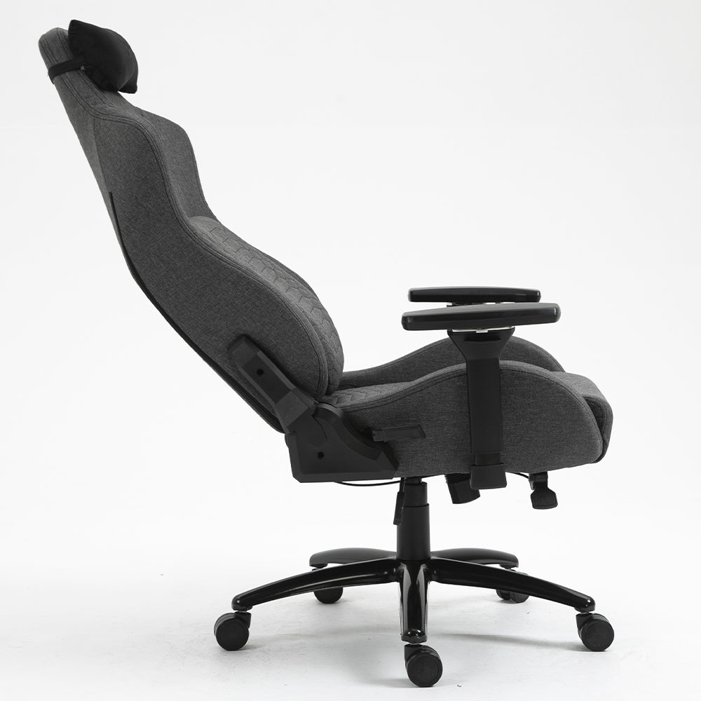 Silla Gamer Dreizt Titan Series Gris Premium Almohadilla Inteligente Reclinable Gas Lift Clase 4