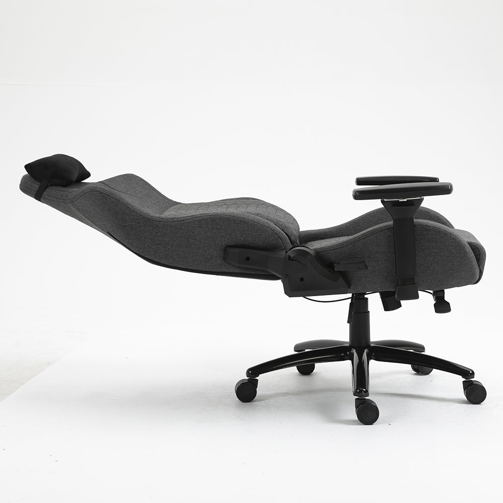Silla Gamer Dreizt Titan Series Gris Premium Almohadilla Inteligente Reclinable Gas Lift Clase 4