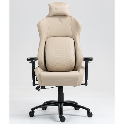 Silla Gamer Dreizt Titan Series Beige Premium Almohadilla Inteligente Reclinable Gas Lift Clase 4