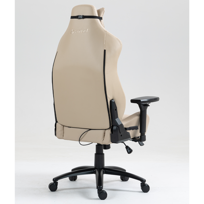 Silla Gamer Dreizt Titan Series Beige Premium Almohadilla Inteligente Reclinable Gas Lift Clase 4