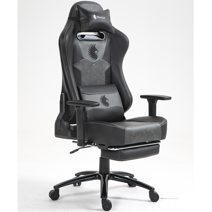 Silla Gamer Dreizt Heroes Series Negro Premium Alta Calidad Reclinable Con Posapies Gas Lift Clase 4