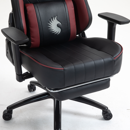 Silla Gamer Dreizt Heroes Series Rojo Dark Premium Alta Calidad Reclinable Con Posapies Gas Lift Clase 4