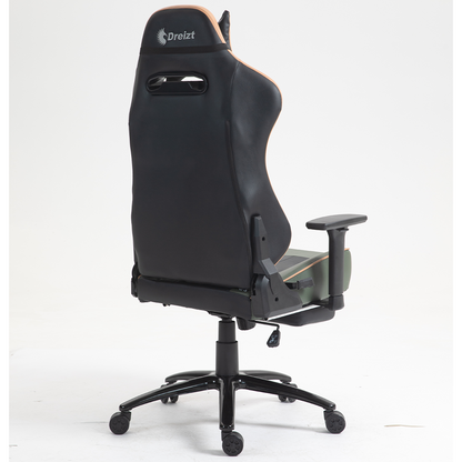 Silla Gamer Dreizt Heroes Series Verde Land Premium Alta Calidad Reclinable Con Posapies Gas Lift Clase 4
