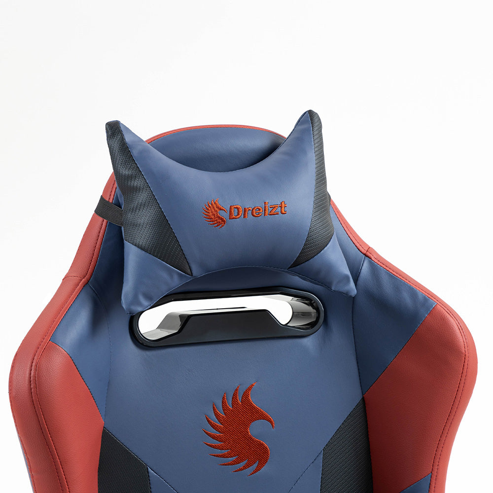 Silla Gamer Dreizt Heroes Series Azul Dark Premium Alta Calidad Reclinable Con Posapies Gas Lift Clase 4