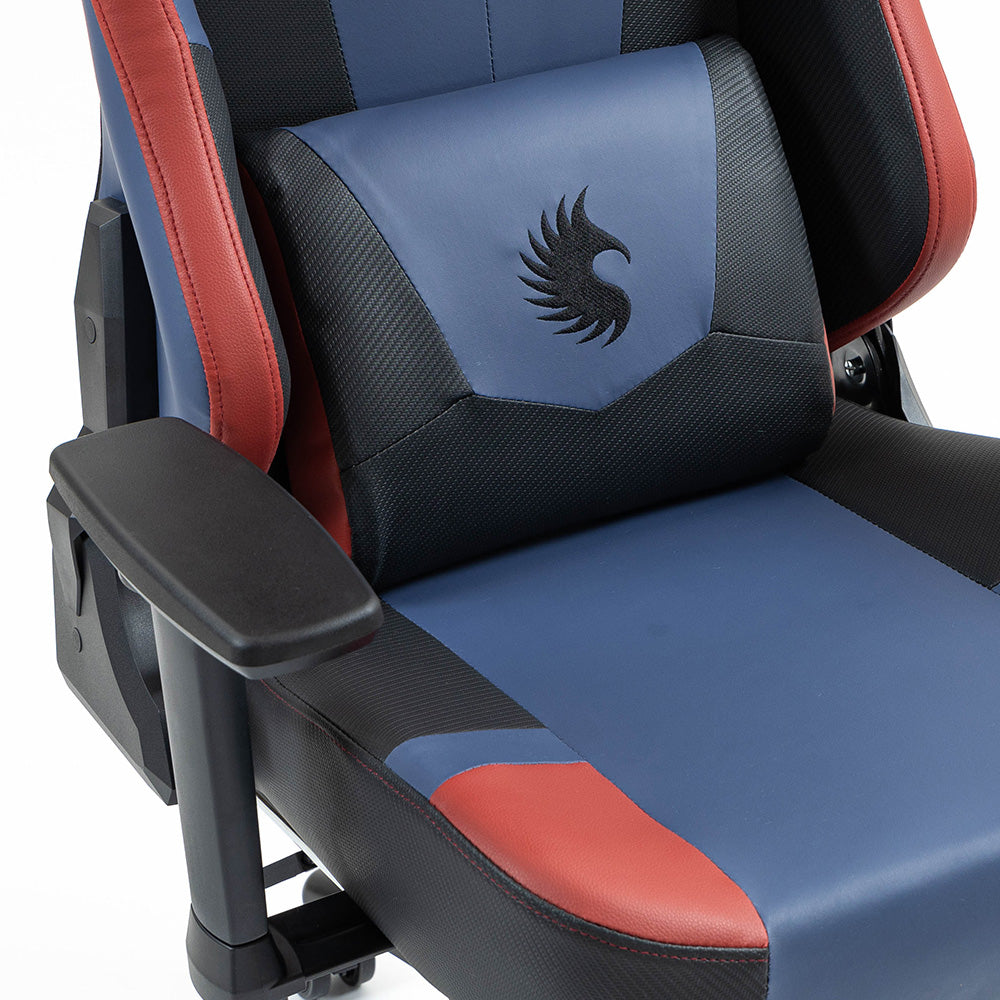 Silla Gamer Dreizt Heroes Series Azul Dark Premium Alta Calidad Reclinable Con Posapies Gas Lift Clase 4