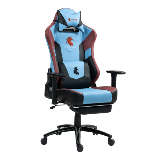 Silla Gamer Dreizt Heroes Series Azul Claro Premium Alta Calidad