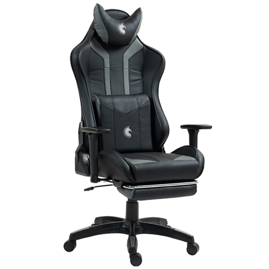 Silla Gamer Dreizt Devil Series Negro Pro 180° Reclinable Alta Calidad Con Posapies