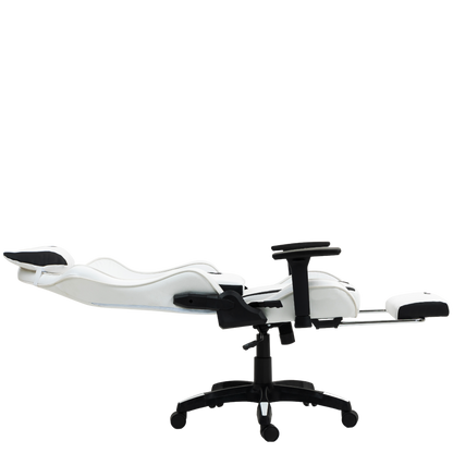 Silla Gamer Dreizt Devil Series Blanco Pro 180° Reclinable Alta Calidad Con Posapies