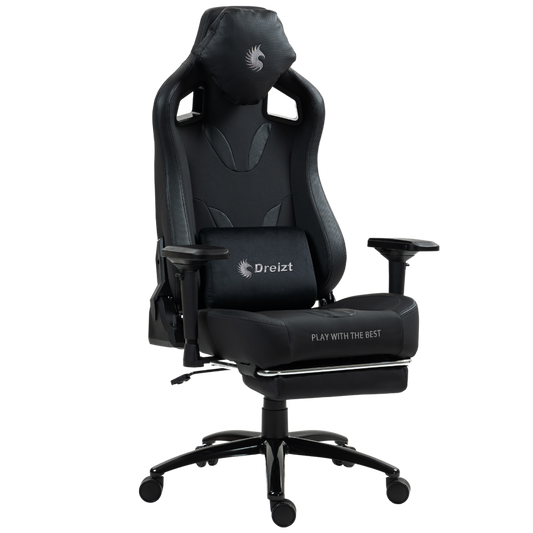 Silla Gamer Dreizt Thunder Series Negro Premium Con Posapies Clase 4