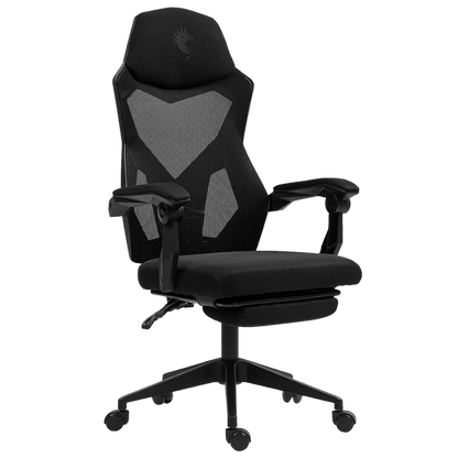 Silla Gamer Ergonómica Dreizt Mesh XL Negro Con Posapies Reclinable