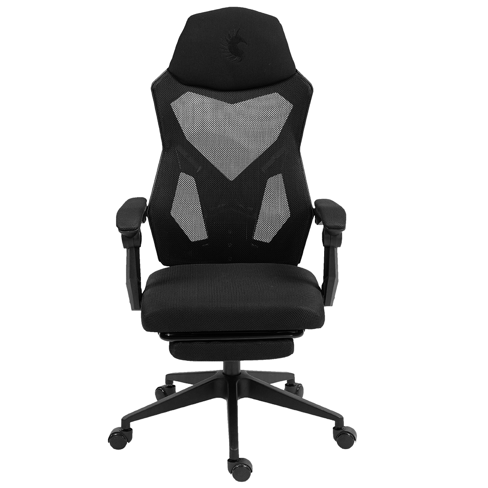 Silla Gamer Ergonómica Dreizt Mesh XL Negro Con Posapies Reclinable