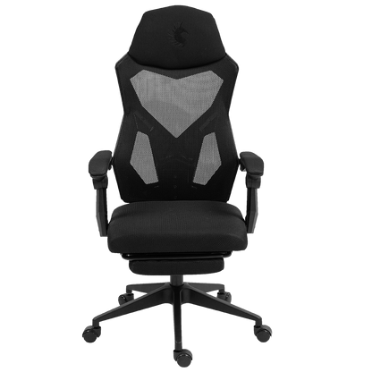 Silla Gamer Ergonómica Dreizt Mesh XL Negro Con Posapies Reclinable
