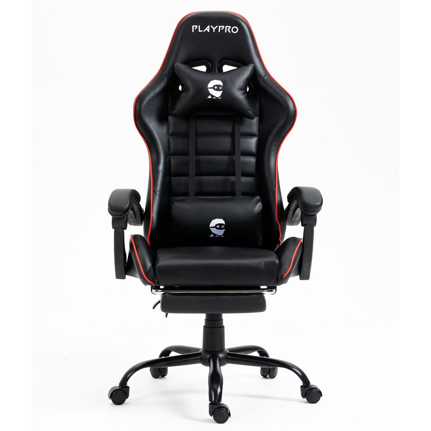 Silla Gamer Con Masajeador Lumbar Playpro X1 Rojo Base de Metal