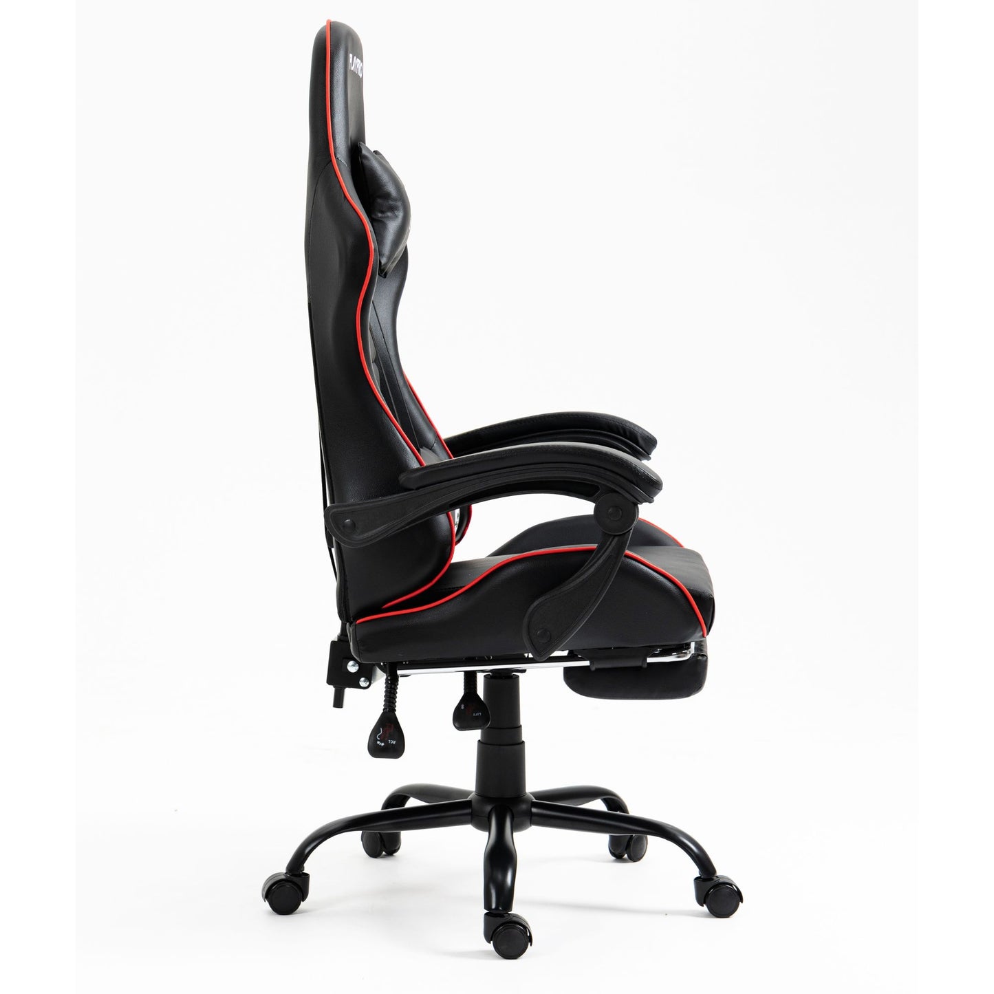 Silla Gamer Con Masajeador Lumbar Playpro X1 Rojo Base de Metal