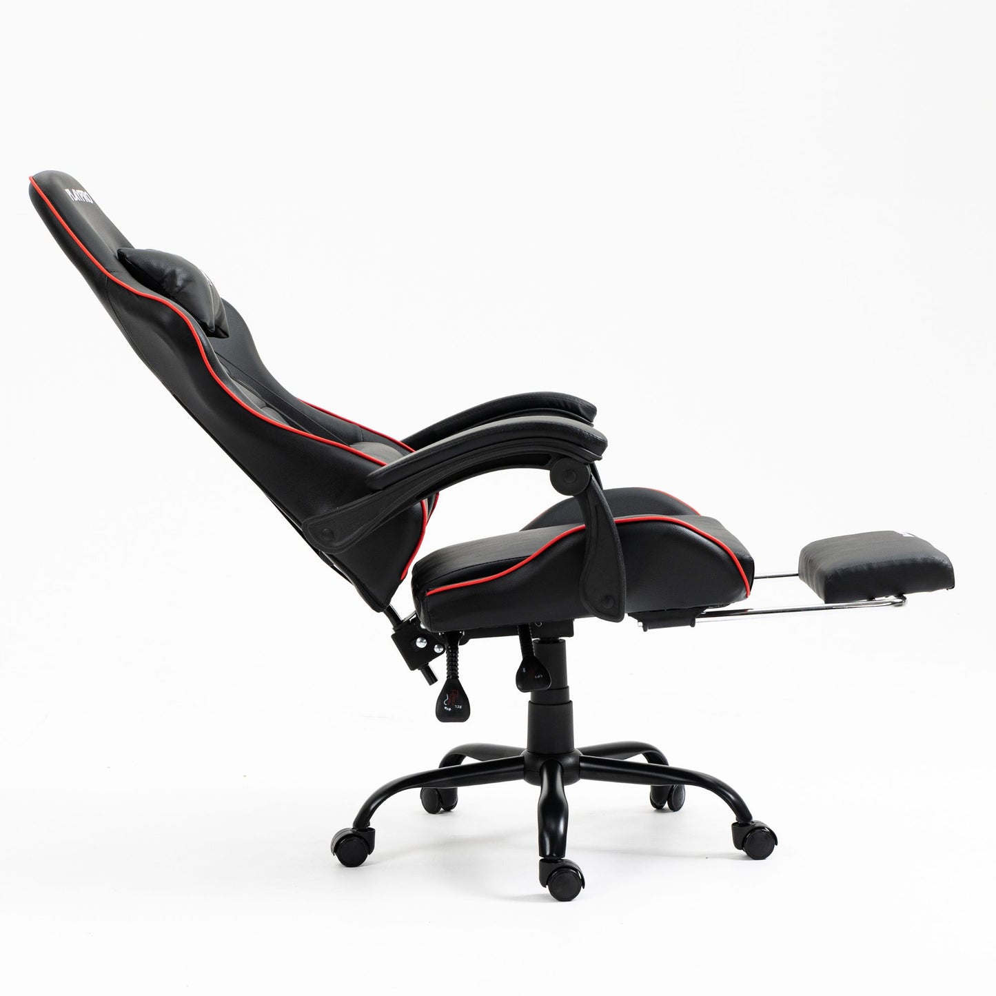 Silla Gamer Con Masajeador Lumbar Playpro X1 Rojo Base de Metal