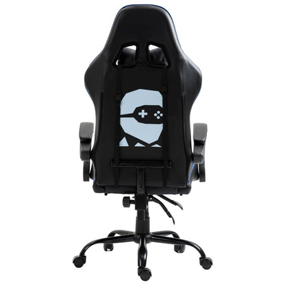 Silla Gamer Con Masajeador Lumbar Playpro X1 Azul Base de Metal