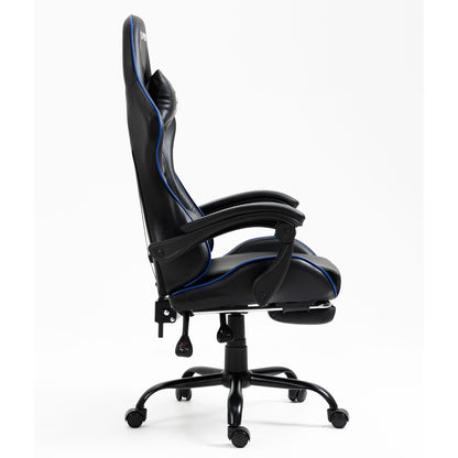 Silla Gamer Con Masajeador Lumbar Playpro X1 Azul Base de Metal